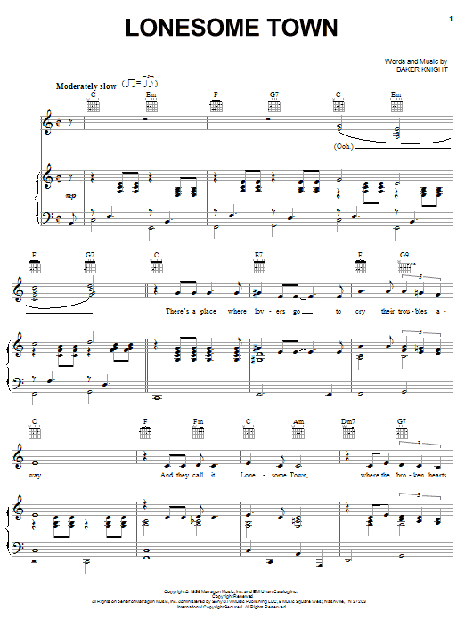 Product picture to:  Lonesome Town - Ricky Nelson