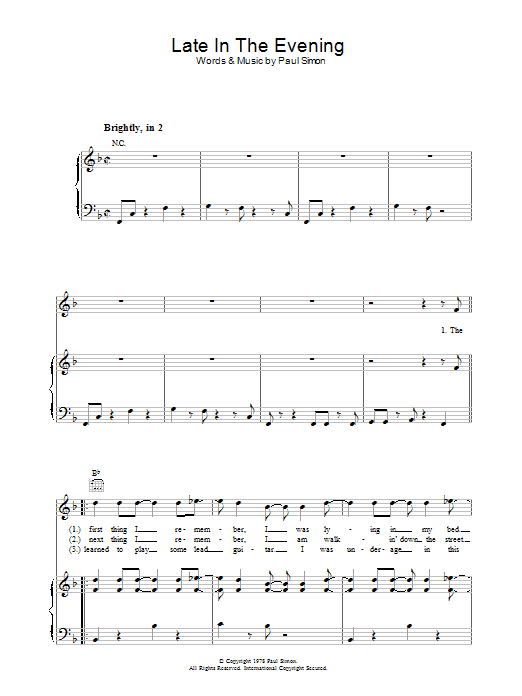 Produktgalerie: Seite 1 von 1 Late In The Evening, Paul Simon, Gesang, Gitarre, Klavier