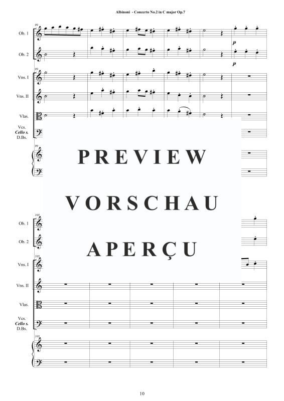 Product gallery: Page 11 of 11 Concerto No.2 in C-Dur Op.7, , 2 Solo Oboes, String Ensemble, and Harpsichord (Bc)