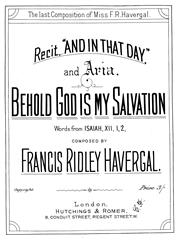 Produktbild zu: Recit 'And In That Day' And Aria 'Behold God Is My Salvation'