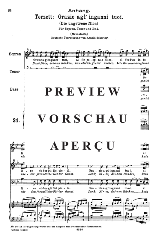 gallery: Grazie agl´ inganni tuoi, K.532 (Terzett) , ,  (Gesang hoch + Klavier)