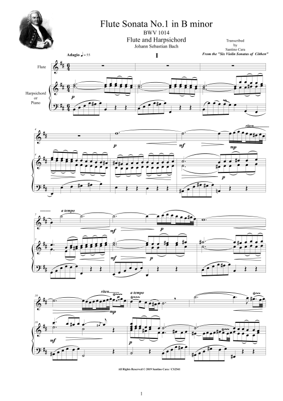 Produktbild zu: Flöten Sonate Nr. 1 H-Moll BWV 1014Johann Sebastian Bach