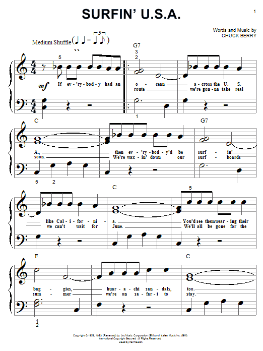 Produktgalerie: Seite 1 von 1 Surfin' U.S.A., The Beach Boys, Klavier