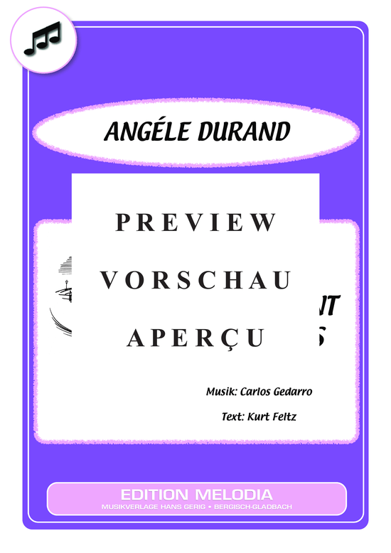 Produktgalerie: Seite 2 von 11 Der Student von Paris , Durand, Angele, (Melodie-Stimmen in C/B/Es)