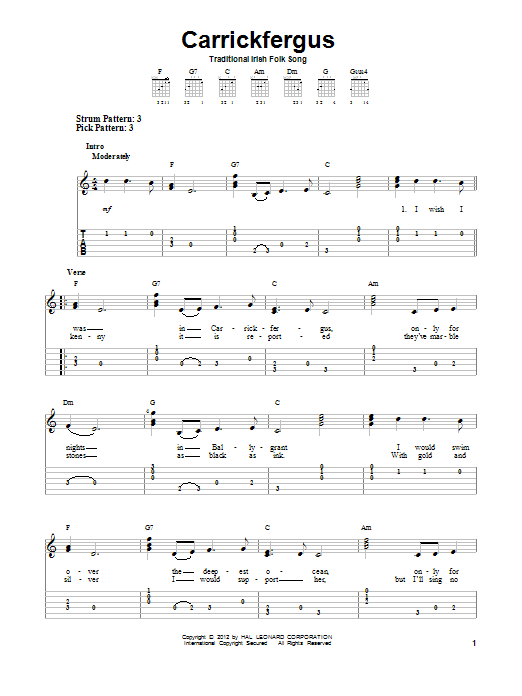 Product gallery: Page 1 of 1 Carrickfergus, Traditional Irish Folk Song