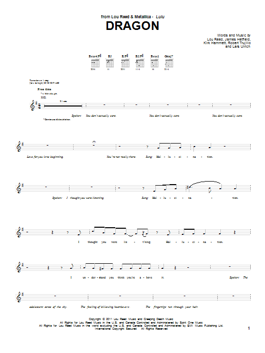 Product gallery: Page 1 of 1 Dragon, Lou Reed & Metallica