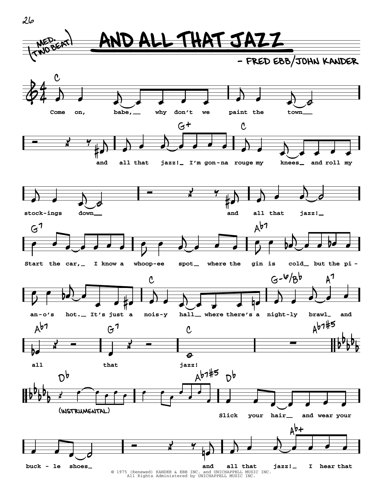 Produktbild zu: And All That Jazz (from Chicago) (High Voice)
