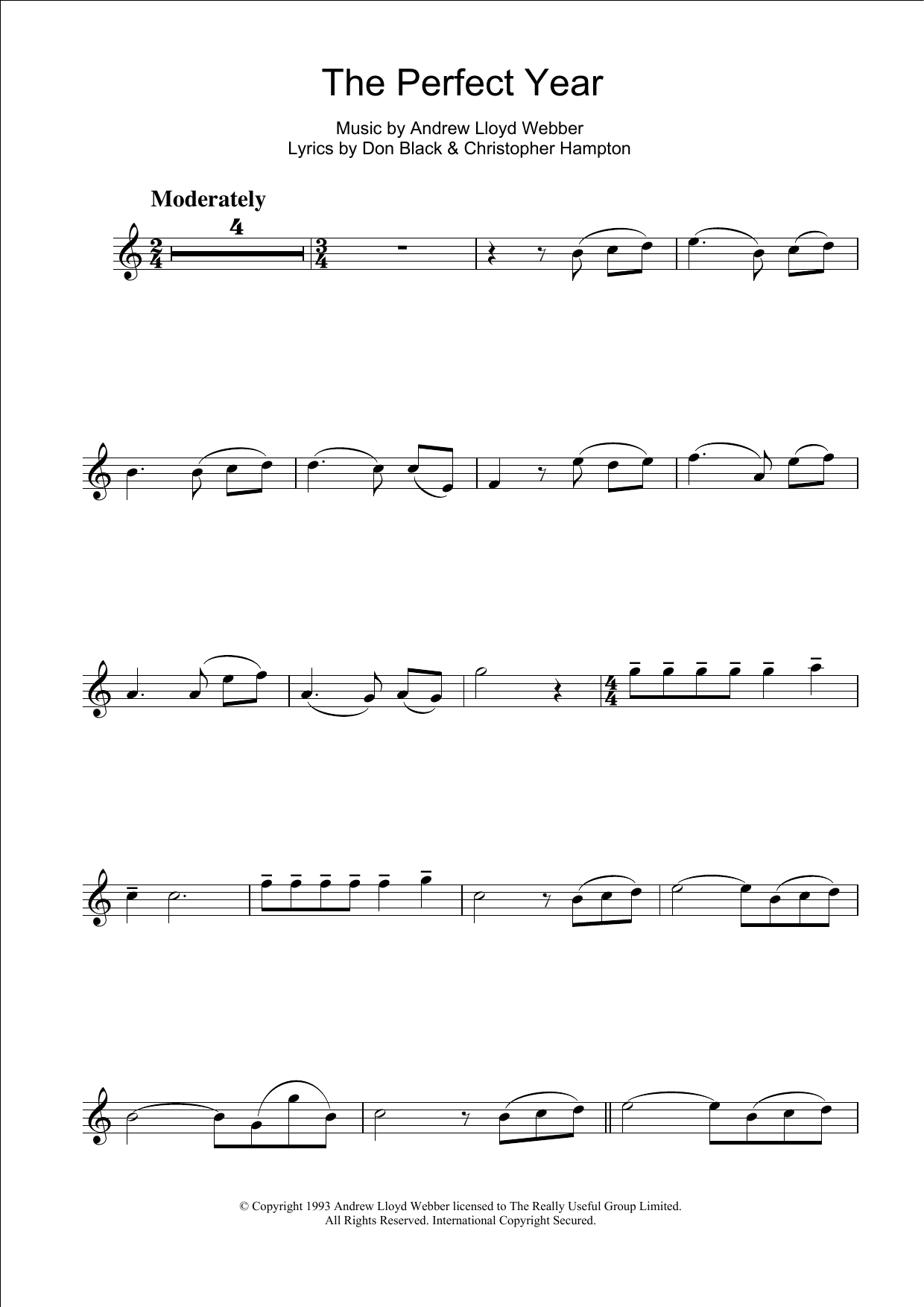 Product gallery: Page 1 of 1 The Perfect Year (from Sunset Boulevard), Andrew Lloyd Webber