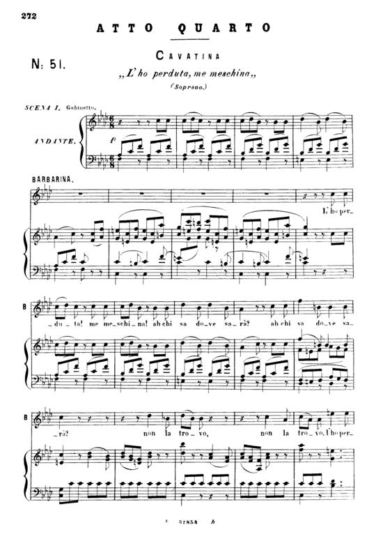 gallery: L'ho perduta, me meschina , , (Klavier + Sopran Solo), Ricordi!