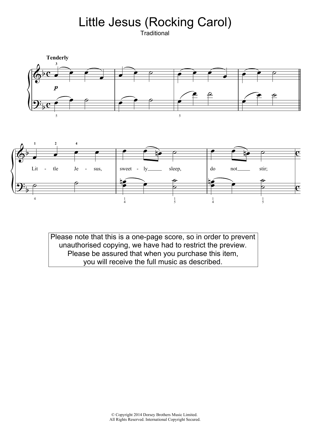 Produktbild zu: Little Jesus (Rocking Carol)