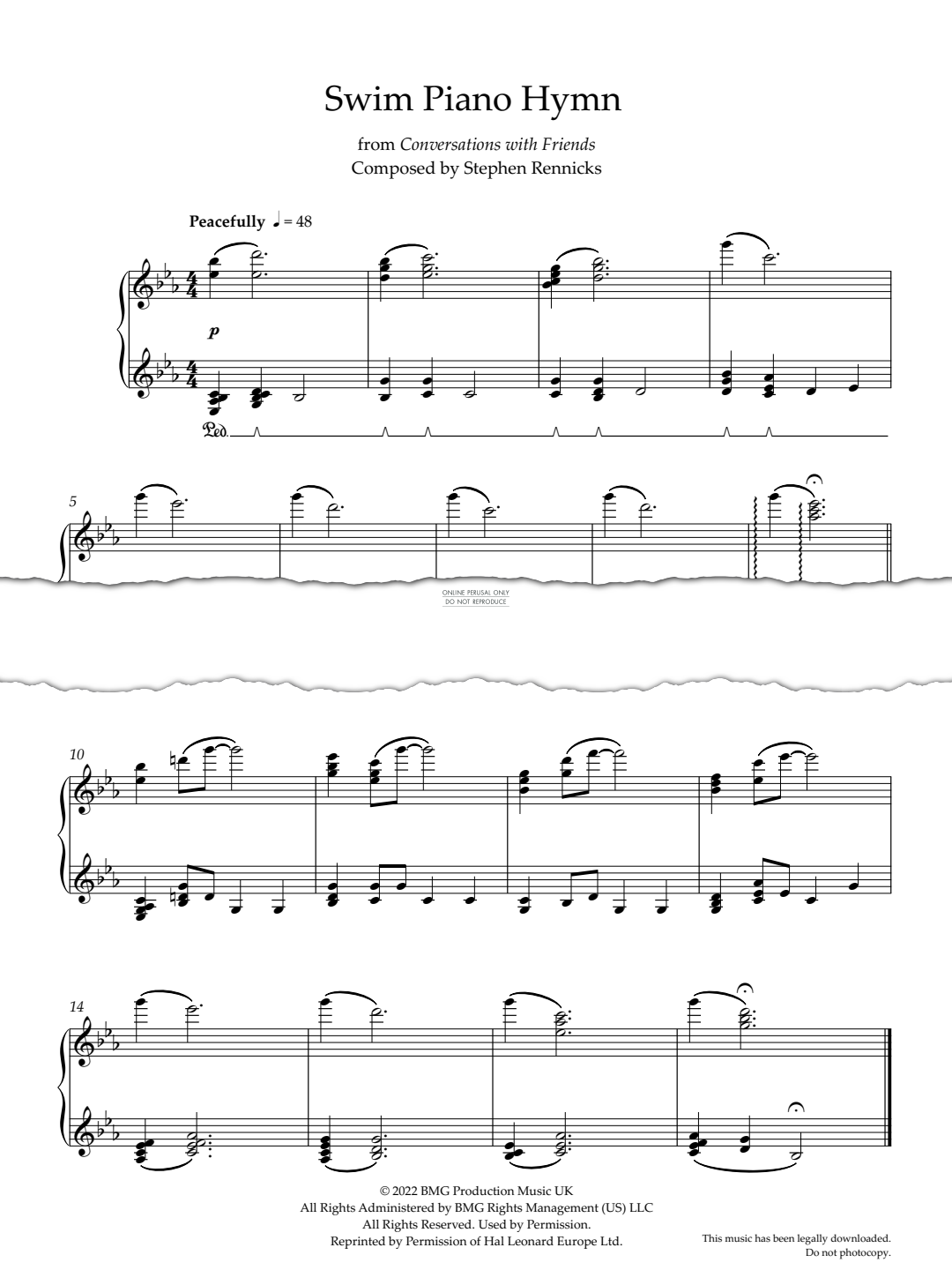 Produktbild zu: Swim Piano Hymn (from 'Conversations With Friends')