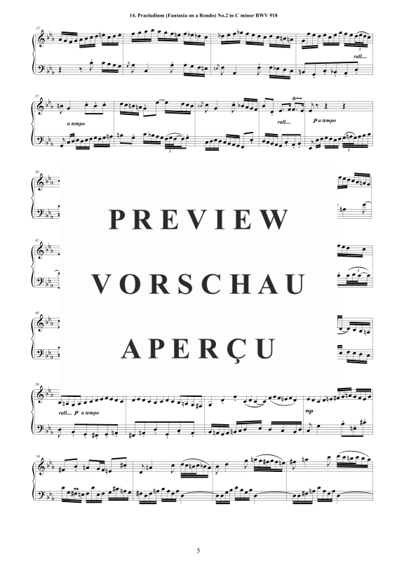 Produktgalerie: Seite 6 von 11 6 Präludien (Fantasia) BWV 917-922, , Klavier/Cembalo Solo