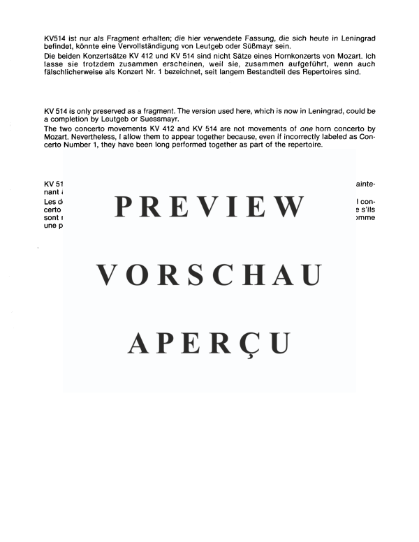 Product gallery: Page 4 of 11 Horn Concerto K.V. 412/514 (No. 1), , Horn In F and Piano