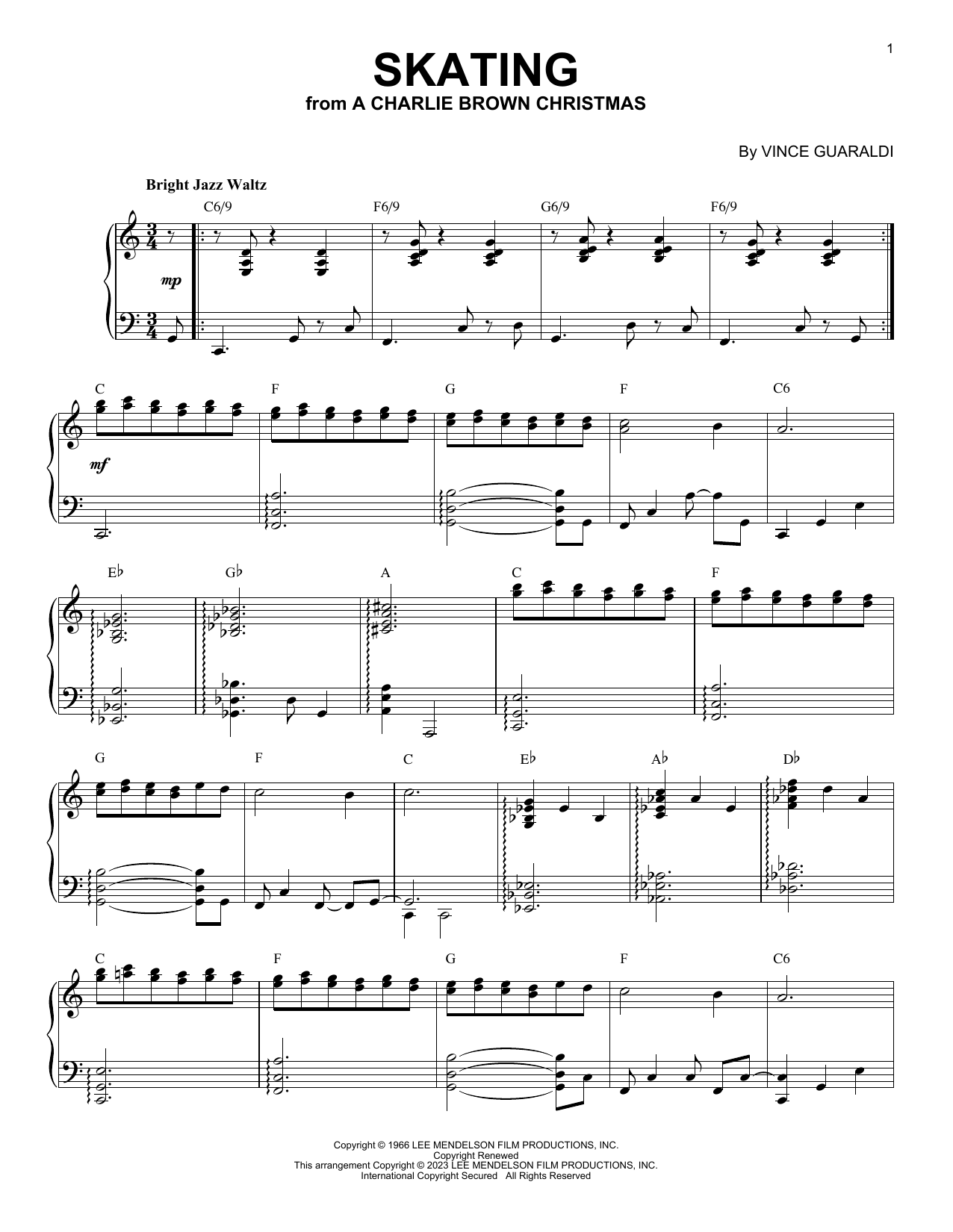 Product picture to: Skating [Jazz version] (arr. Brent Edstrom)