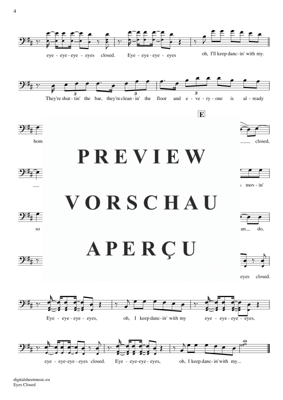 Produktgalerie: Seite 5 von 5 Eyes Closed, Sheeran, Ed, (Violoncello)