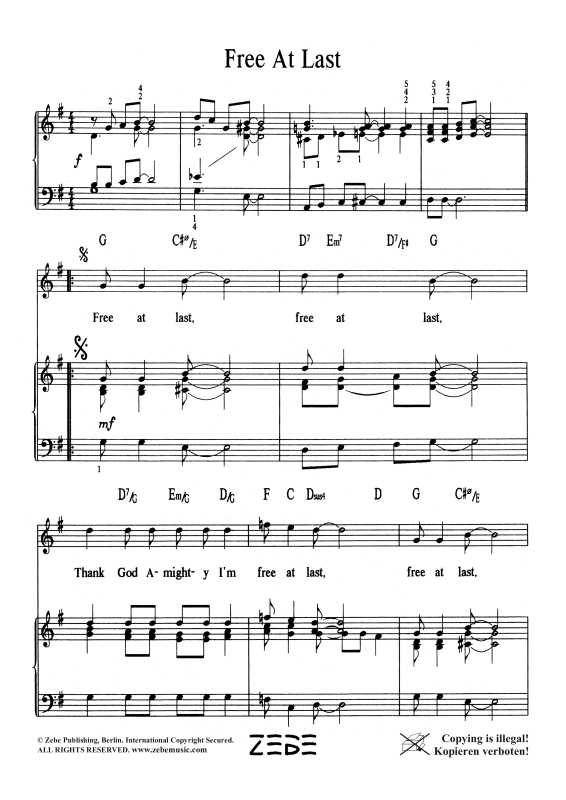 gallery: Free At Last, , Voice and Piano