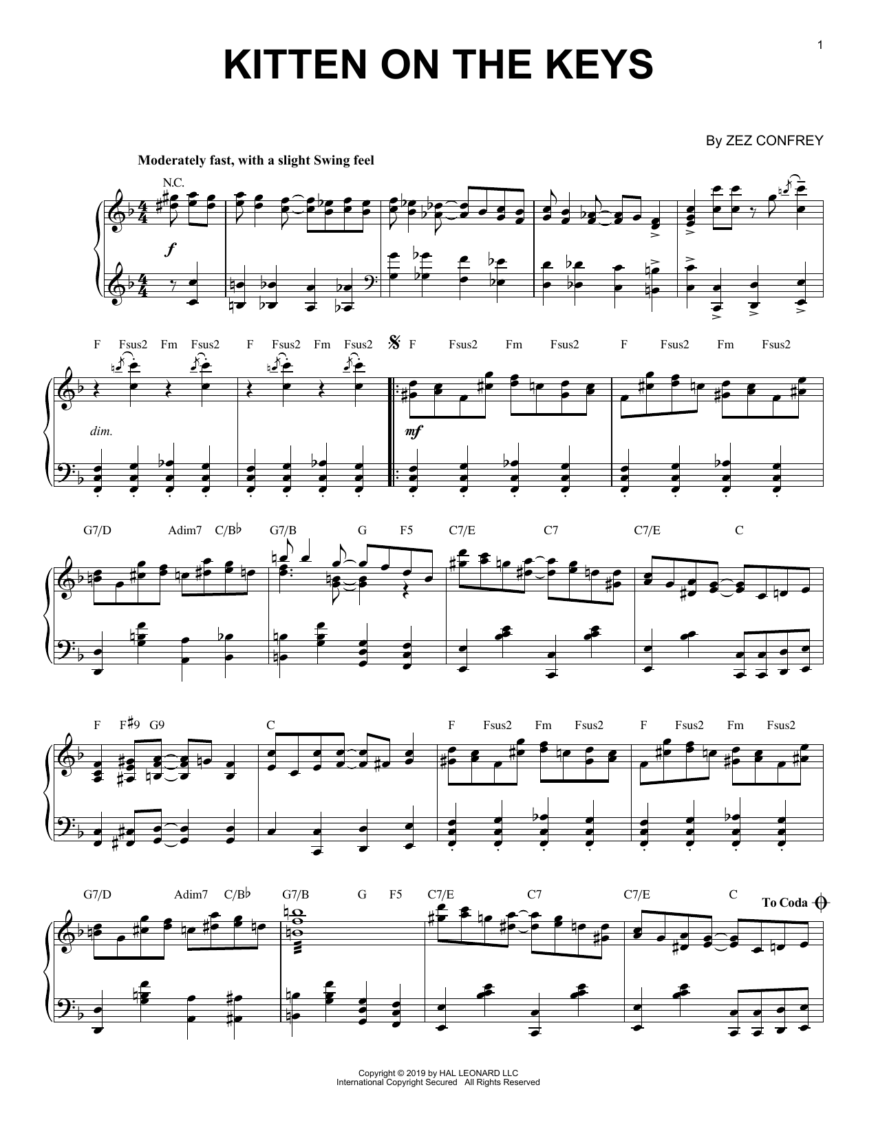 Produktbild zu: Kitten On The Keys [Jazz version]