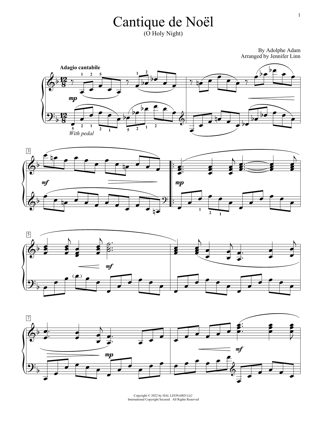 Produktbild zu: Cantique De Noel (arr. Jennifer Linn)