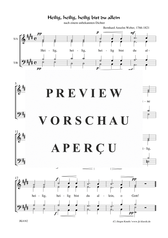 gallery: Heilig, heilig, heilig bist du allein, , Gemischter Chor