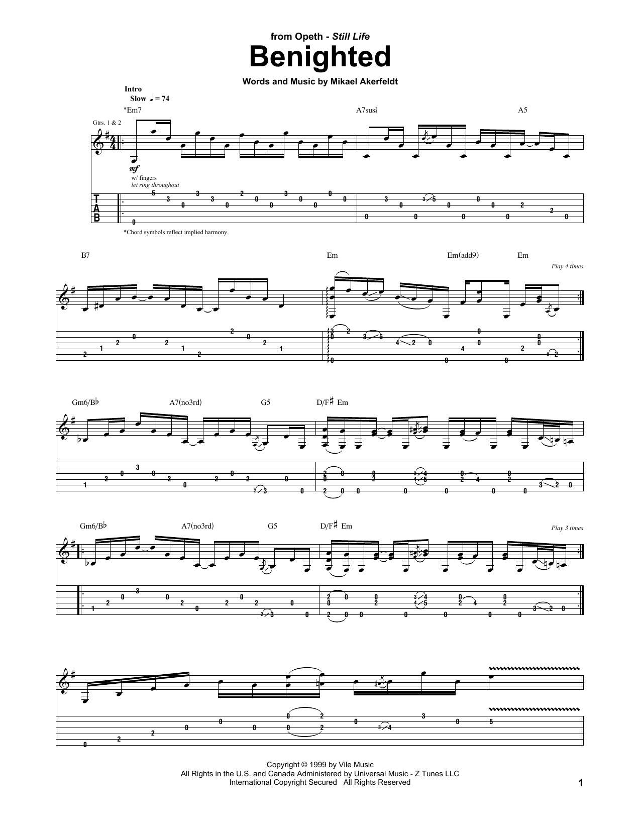 Produktgalerie: Seite 1 von 1 Benighted, Opeth, Gitarre