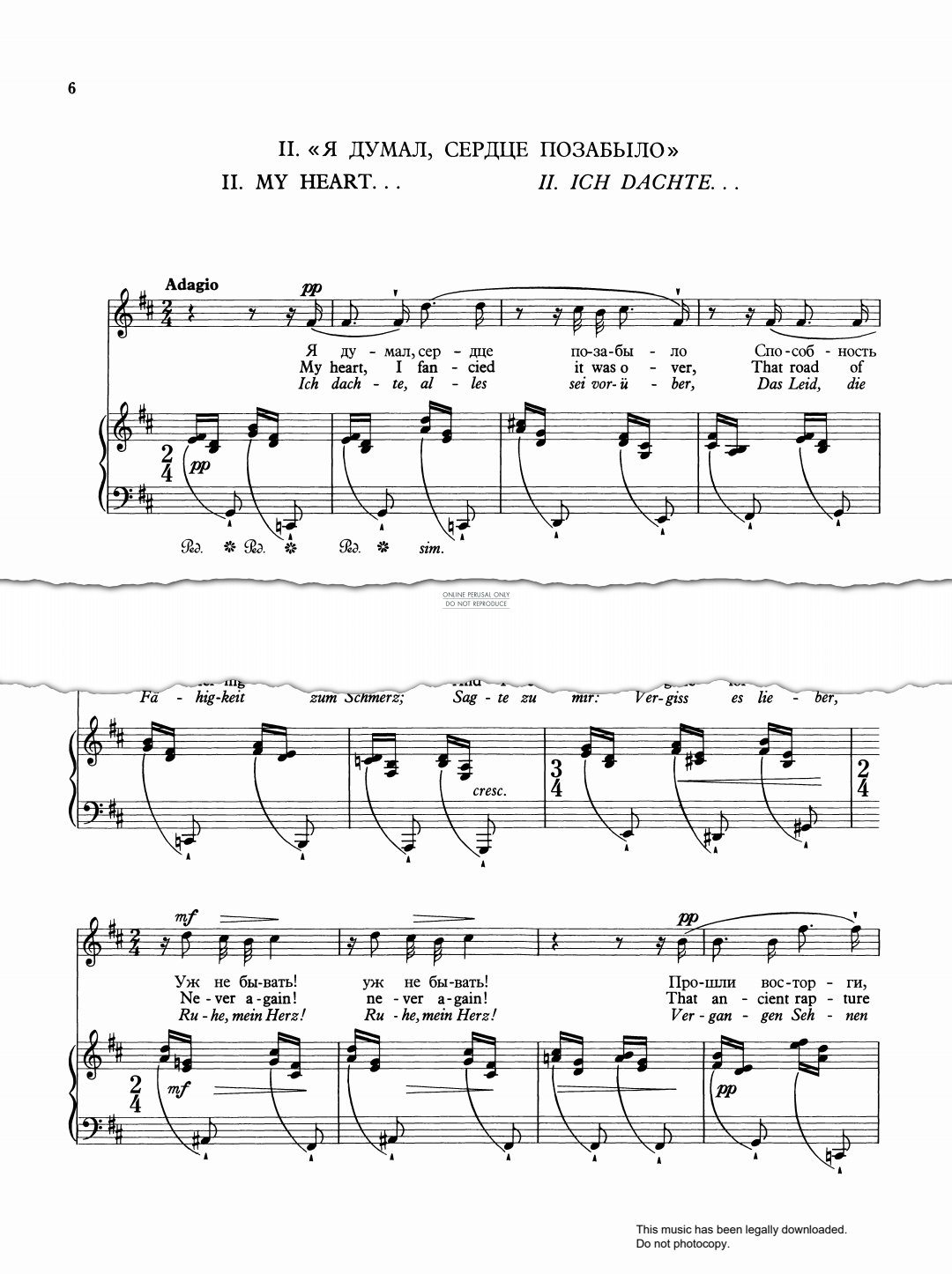 Product picture to: II. My Heart... (from 'The Poet's Echo Op.76')