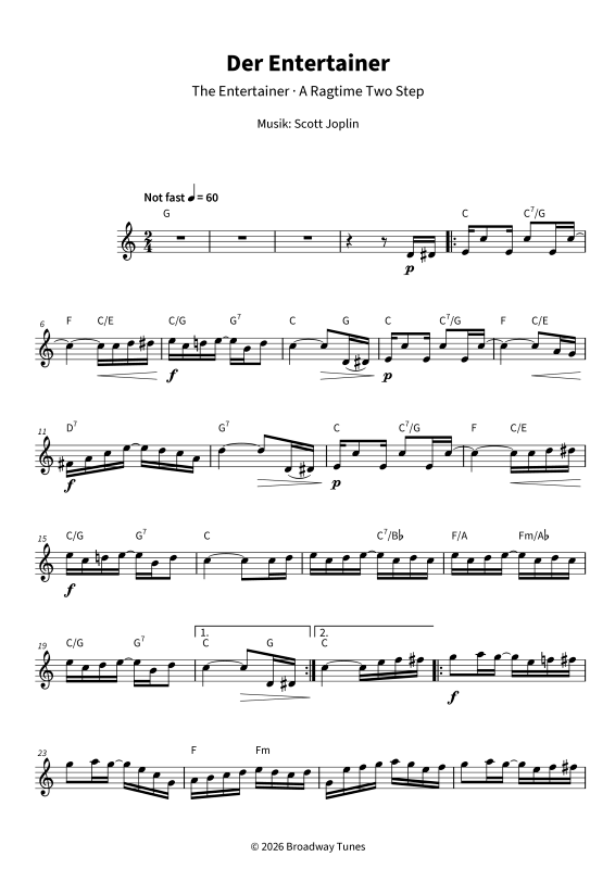 gallery: Der Entertainer - The Entertainer - A Ragtime Two Step, , Querflöte