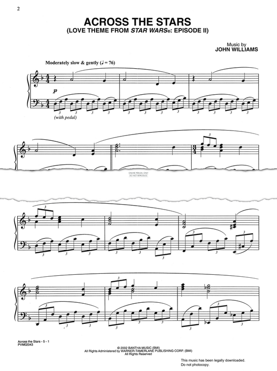 Product gallery: Page 1 of 1 Across The Stars, John Williams