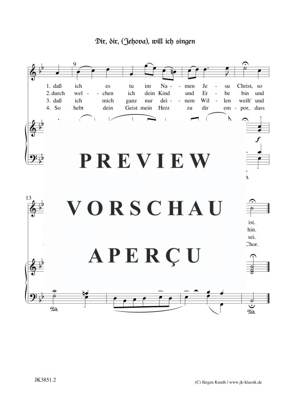 gallery: Dir, dir, (Jehova), (o Höchster), will ich singen (BWV 452), , (voice and piano/organ)
