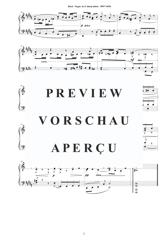 Produktgalerie: Seite 4 von 4 Fuge Gis-Moll BWV 863b, , Klavier Solo