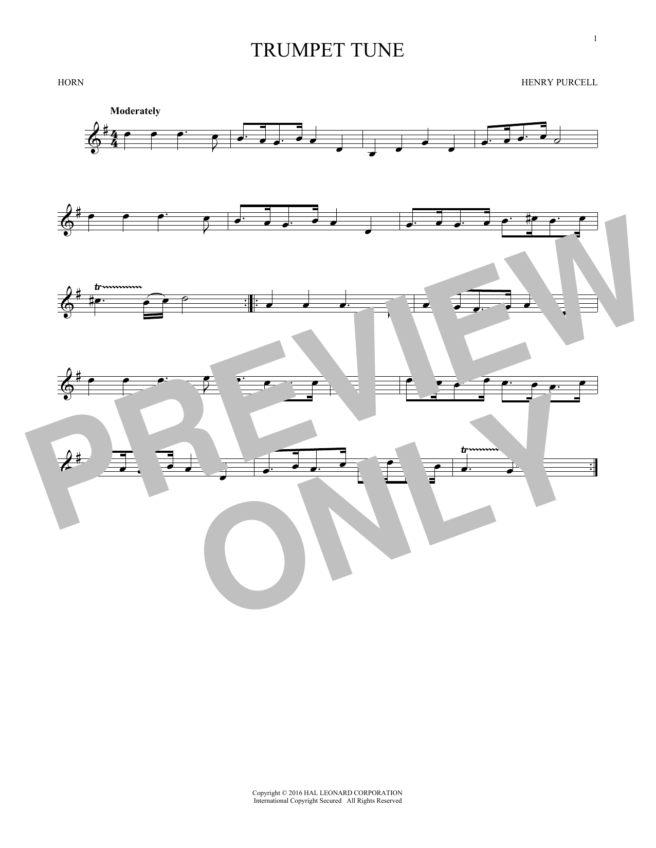 Produktgalerie: Seite 1 von 1 Trumpet Tune, Henry Purcell, Horn