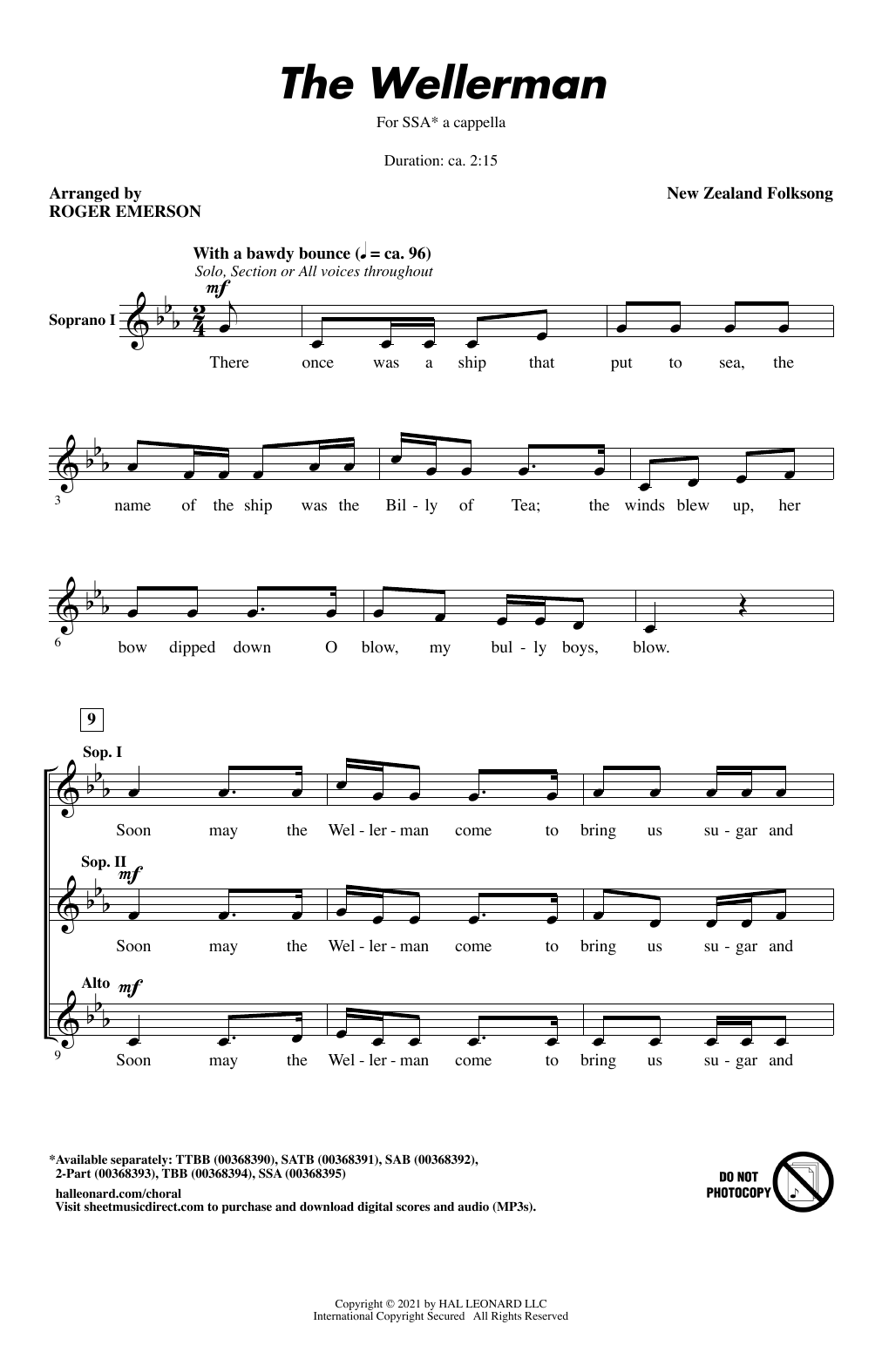Produktgalerie: Seite 1 von 1 The Wellerman (arr. Roger Emerson), New Zealand Folksong, Chor