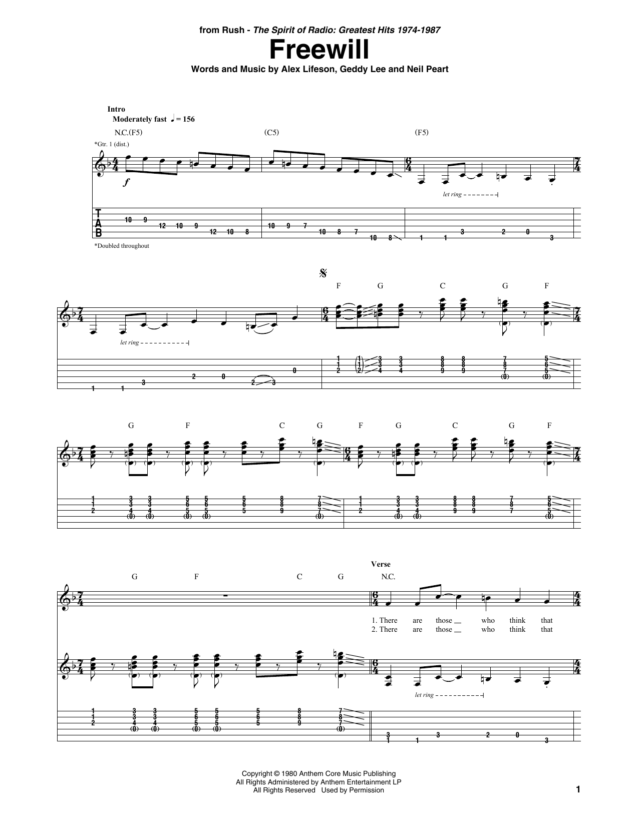Produktgalerie: Seite 1 von 1 Freewill, Rush, Gitarre