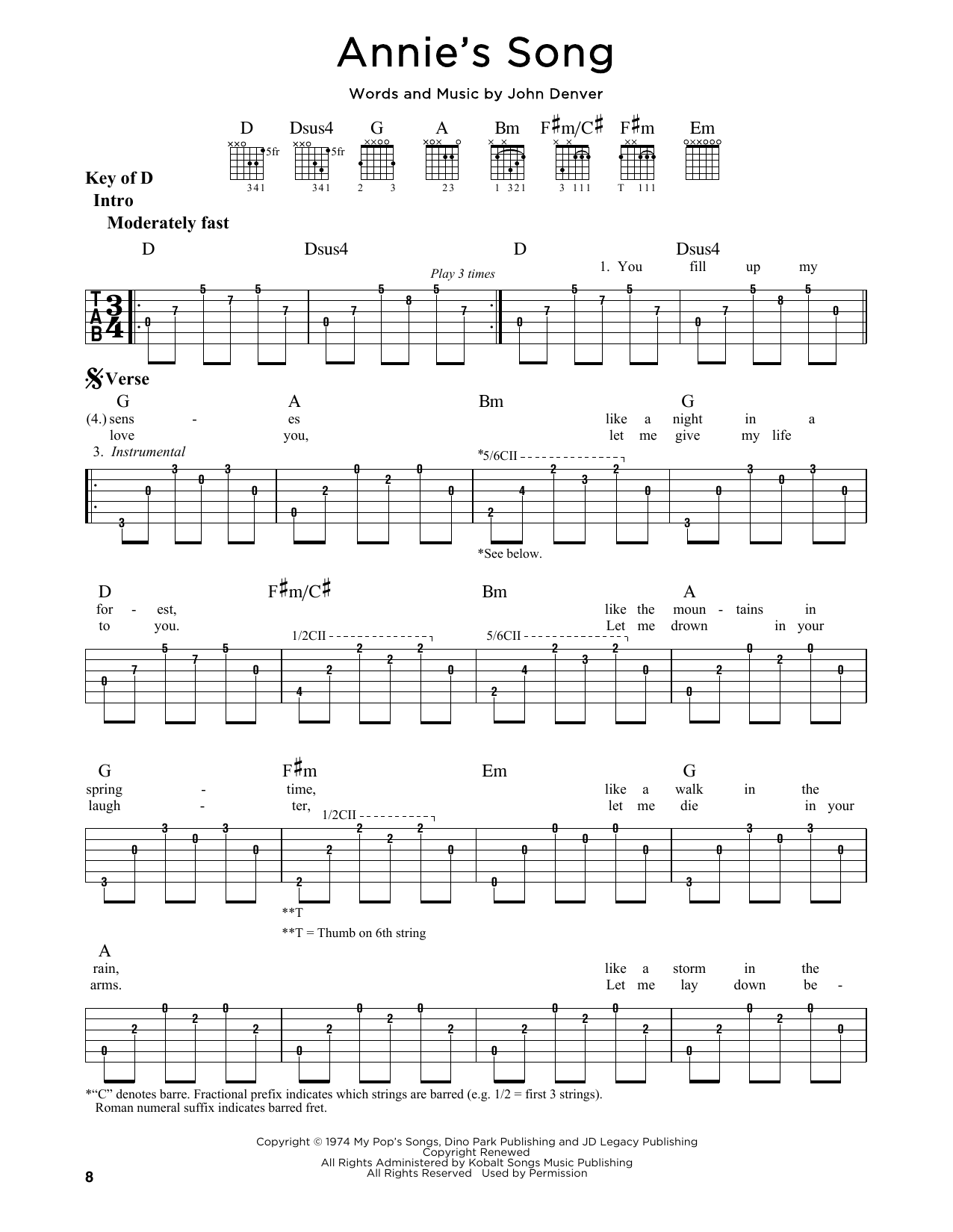 Product picture to: Annie's Song