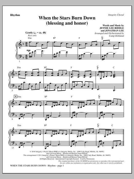 Produktgalerie: Seite 1 von 1 When The Stars Burn Down (Blessing And Honor) - Rhythm, Camp Kirkland, Chor