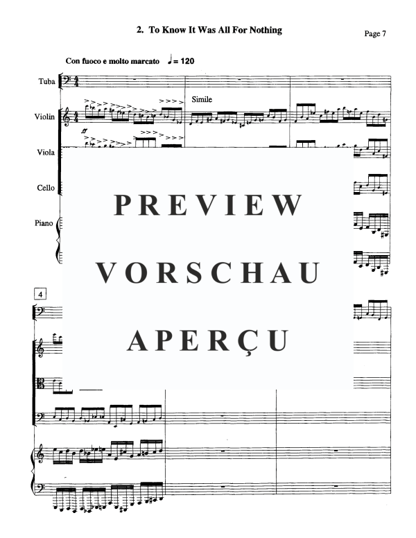 Produktgalerie: Seite 10 von 11 Concertino No. 1 - 4 Movements, , Gemischtes Ensemble Tuba, Violine, Viola, Violoncello und Klavier