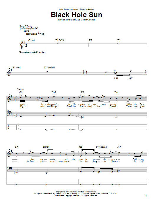 Product picture to: Black Hole Sun - Soundgarden