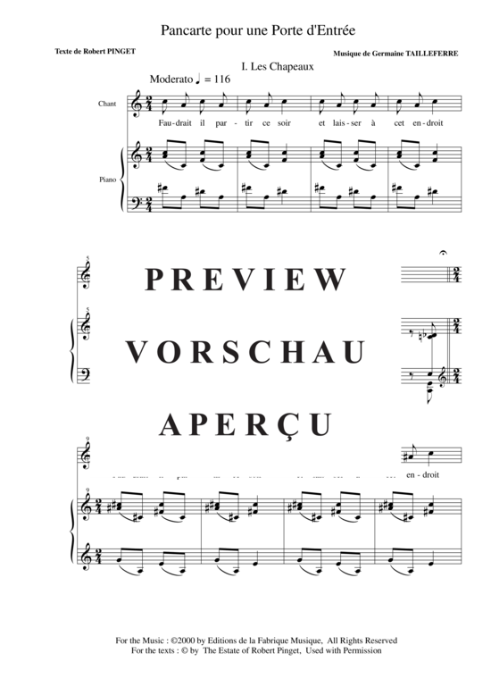 Product gallery: Page 3 of 21 Pancarte pour Une Porte d´Entrée , , (medium voice + piano)