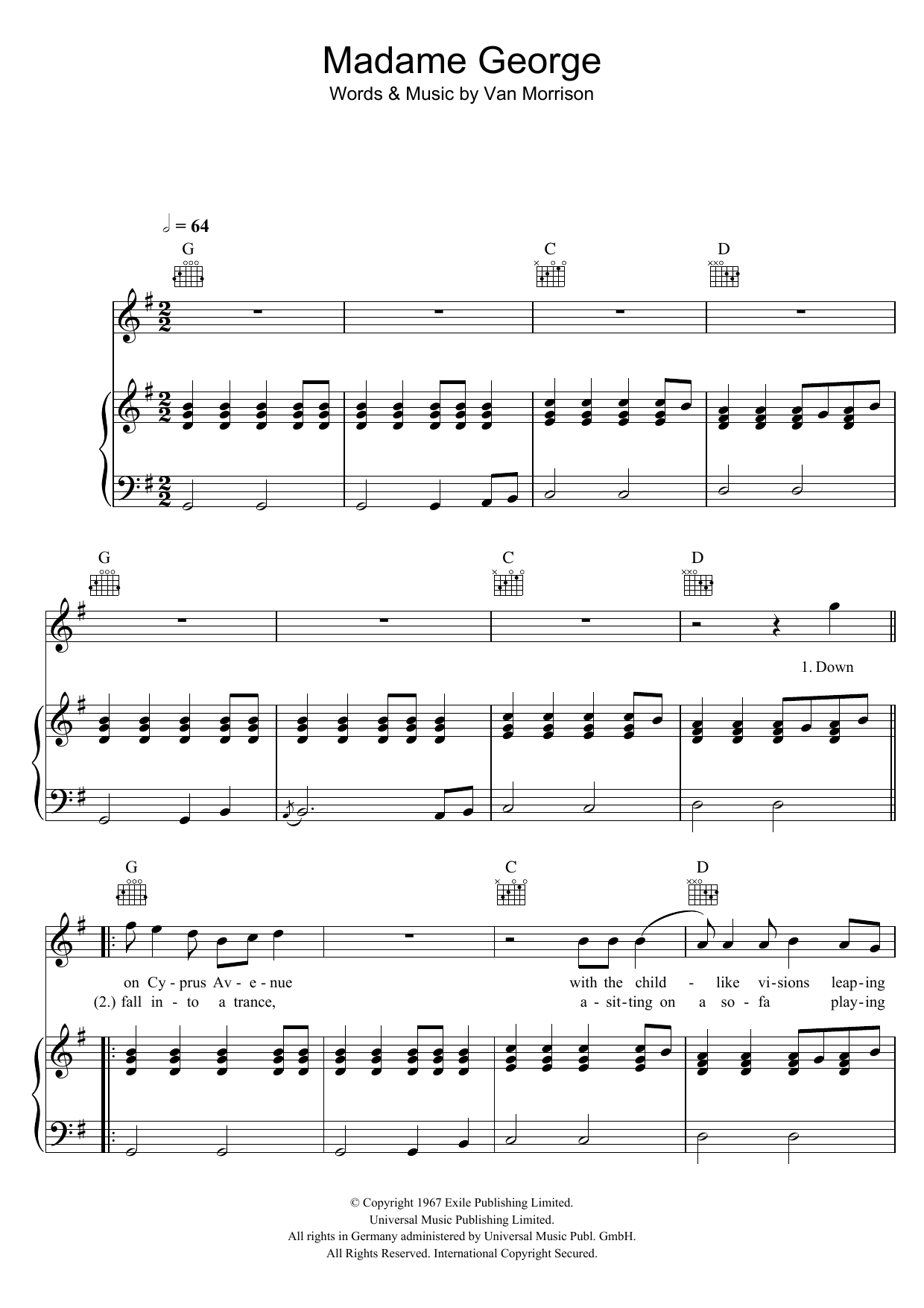 Produktgalerie: Seite 1 von 1 Madame George, Van Morrison, Gesang, Gitarre, Klavier