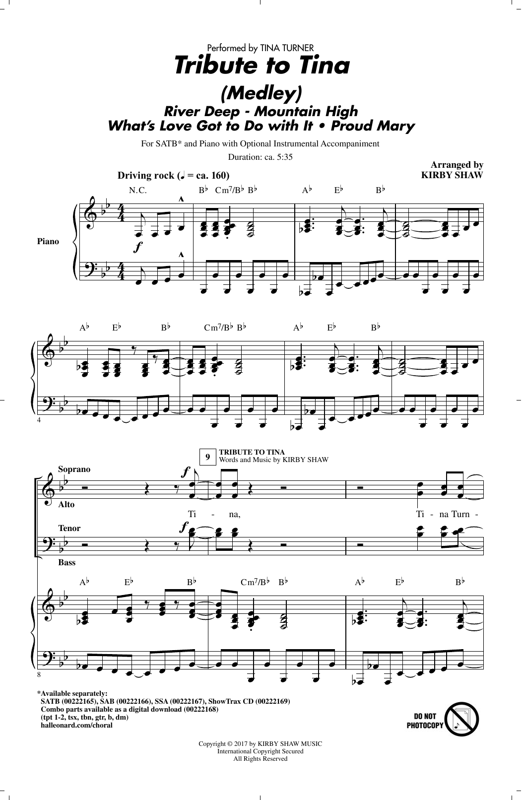 Produktgalerie: Seite 1 von 1 Tribute to Tina, Kirby Shaw, Chor