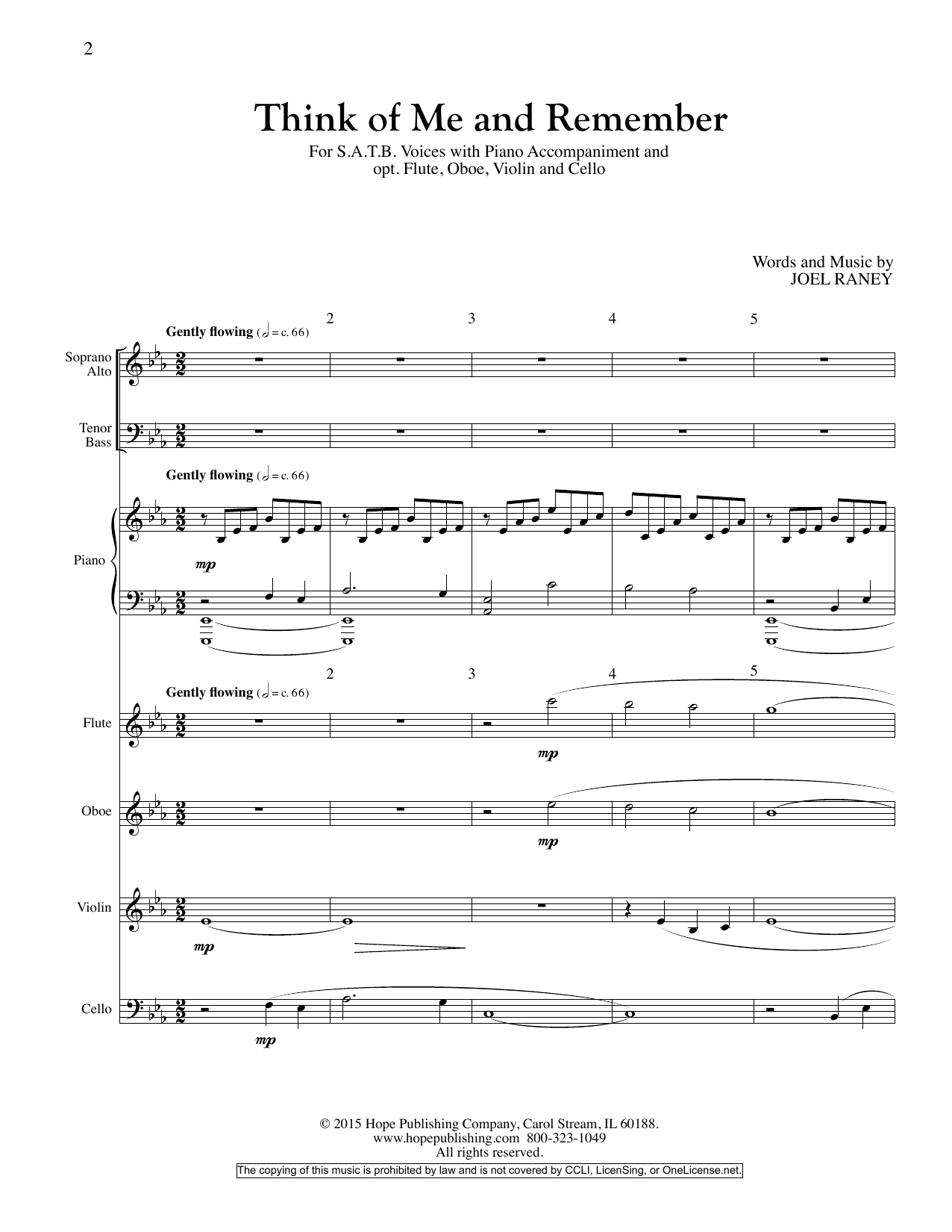 Product picture to: Think Of Me And Remember - Full Score