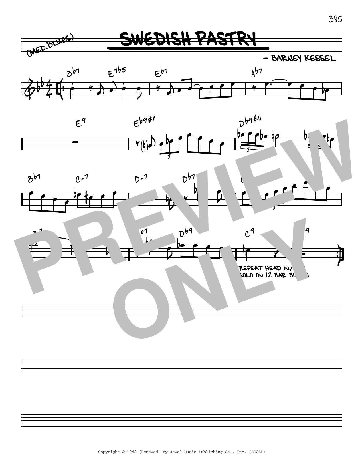 Product gallery: Page 1 of 1 Swedish Pastry [Reharmonized version] (arr. Jack Grassel), Barney Kessel
