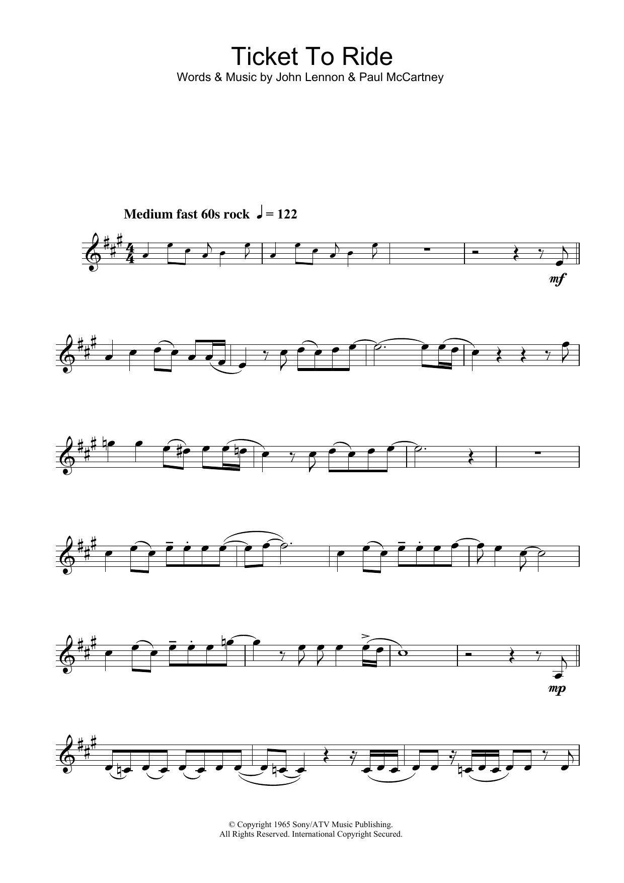 Product gallery: Page 1 of 1 Ticket To Ride, The Beatles