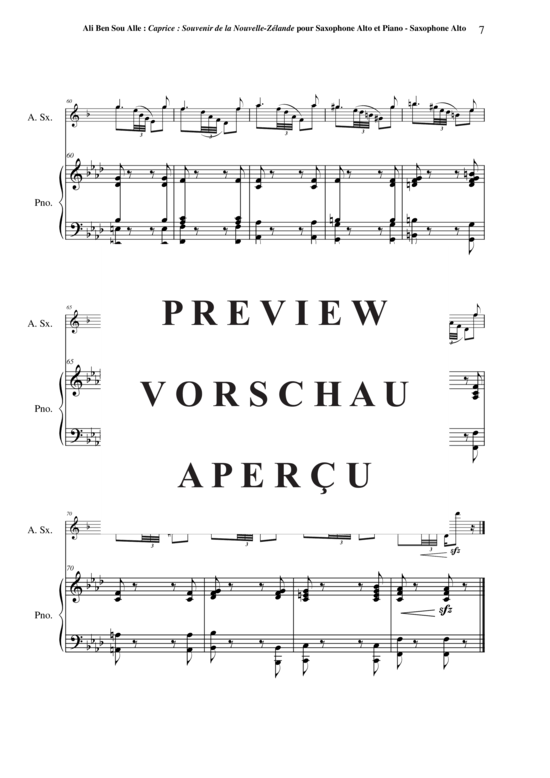 Product gallery: Page 8 of 11 Caprice: Souvenir de la Nouvelle-Zélande , , (alto saxophone + piano)