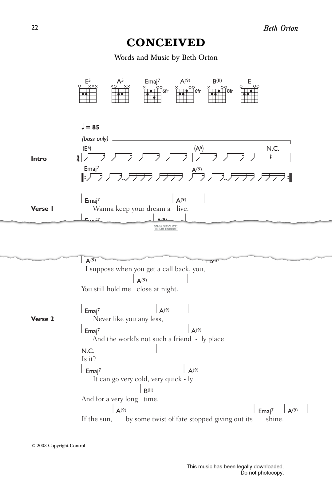 Product gallery: Page 1 of 1 Conceived, Beth Orton