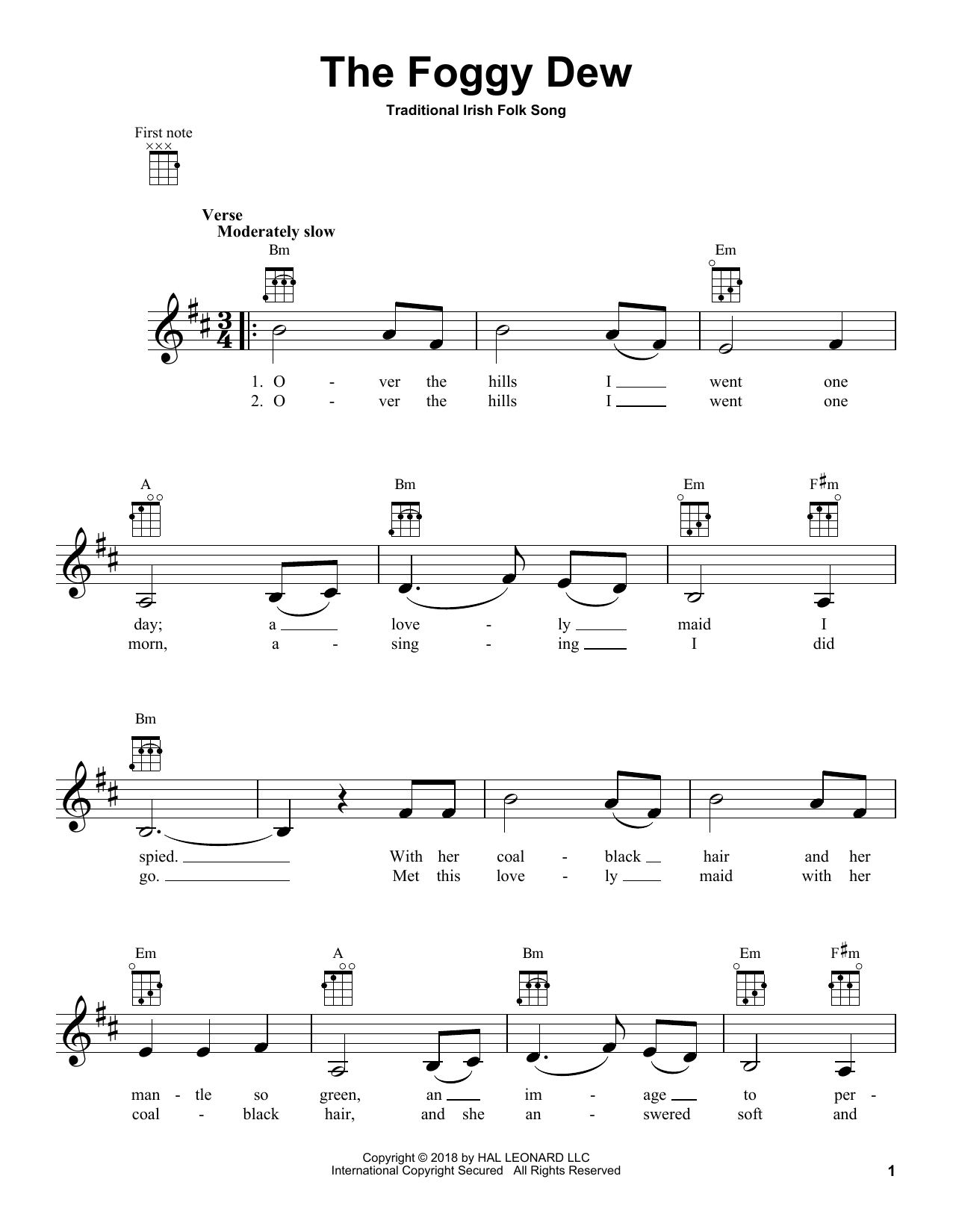 Product gallery: Page 1 of 1 The Foggy Dew, Traditional Irish Folk Song