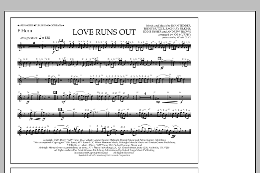 Product picture to: Love Runs Out - F Horn