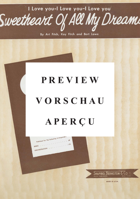 Produktgalerie: Seite 2 von 8 Sweetheart Of All My Dreams , Popular Standard, Klavier und Gesang