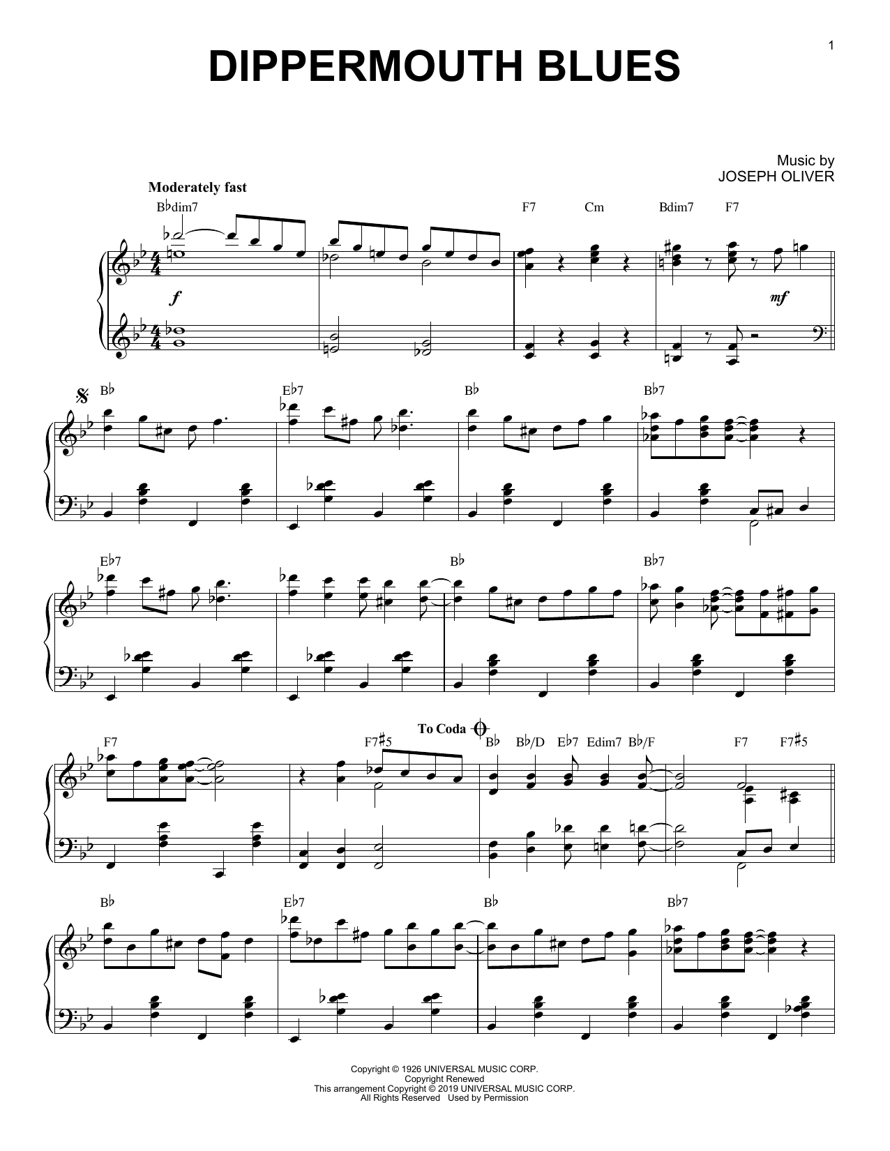 Product picture to: Dippermouth Blues [Jazz version]