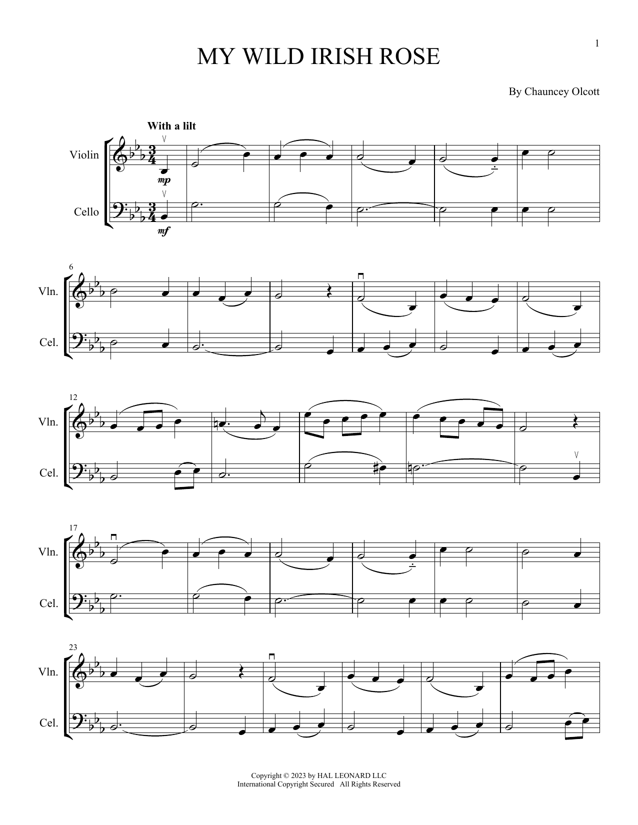 Produktgalerie: Seite 1 von 1 My Wild Irish Rose (arr. Michelle Hynson), Chauncey Olcott