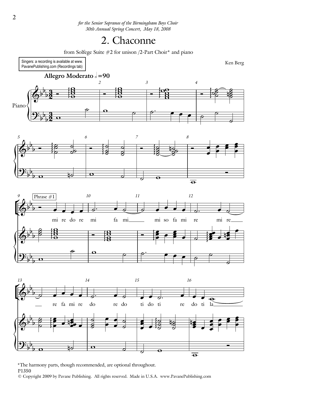 Produktbild zu: Chaconne (from "solfege Suite 2")